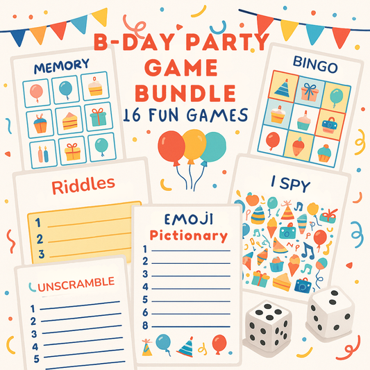 🎈Birthday Party Game Bundle (16 Fun Games + Bingo!)